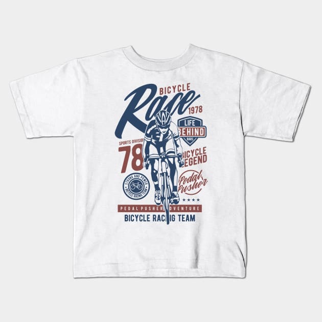 Cyclist Racing Bike Bicycle Racer | Pedal Pusher Kids T-Shirt by MrWatanabe